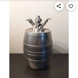 Royal Selangor, BNIB, Pewter Clown Barrel Coin Bank